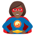 🦸🏾‍♀️ woman superhero: medium-dark skin tone display on JoyPixels